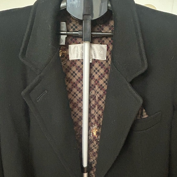 Evan Picone Black Wool Double Breasted Coat Size 12 | Classic Long Coat - Picture 5 of 6